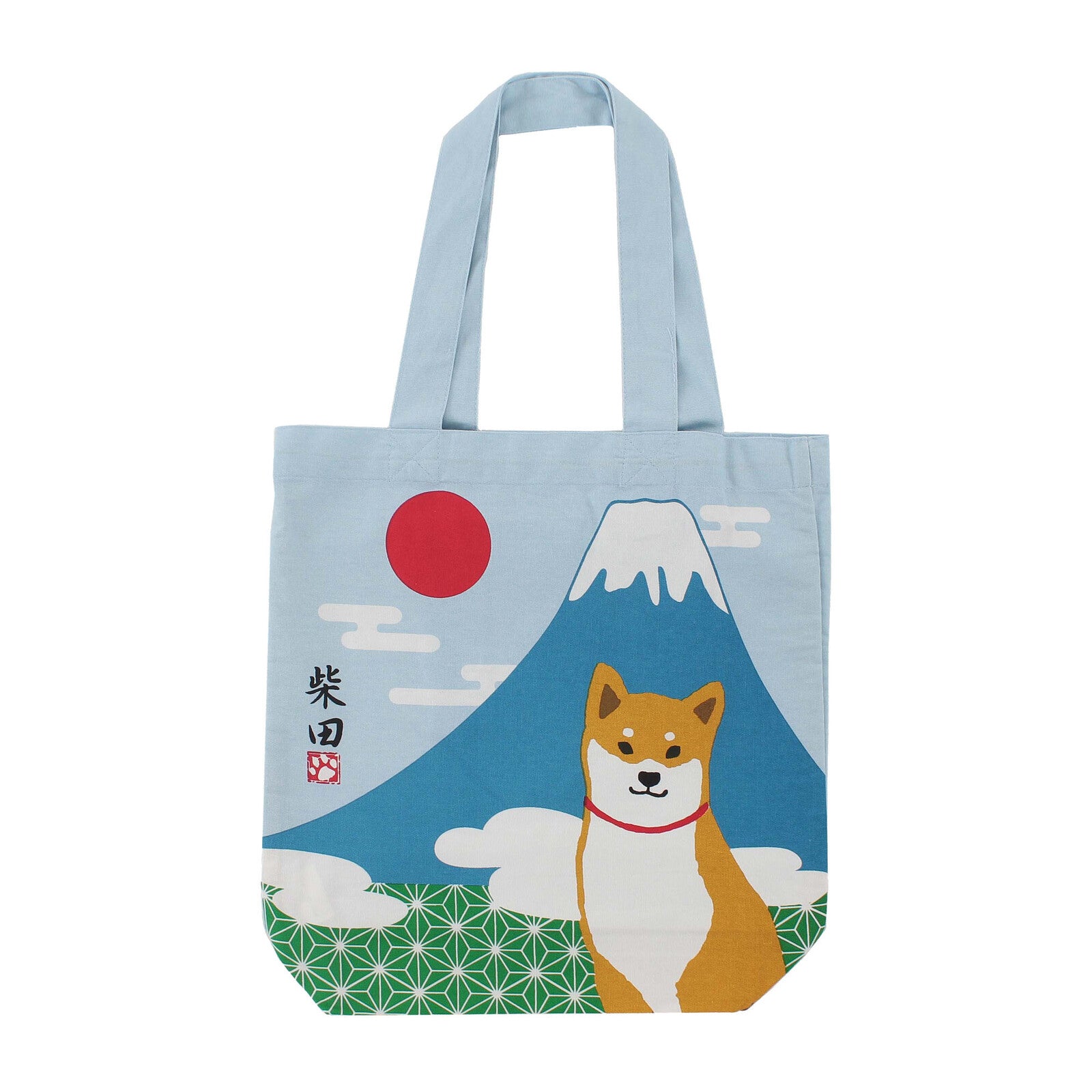 Japanese Shiba Inu and Mountain Tote Bag