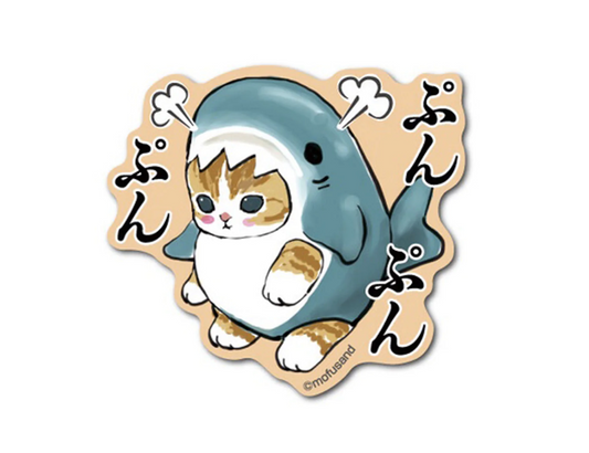 Mofusand Angry Shark Costume Sticker