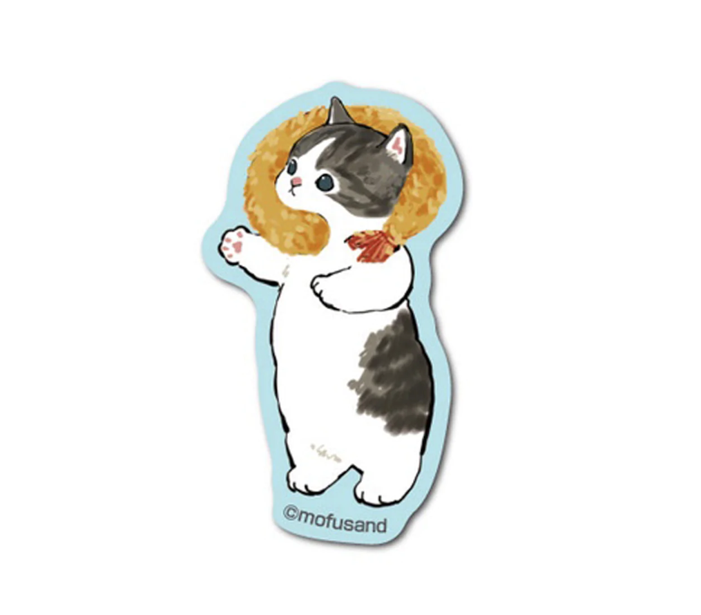 Mofusand Shrimp Neck Pillow Sticker Small