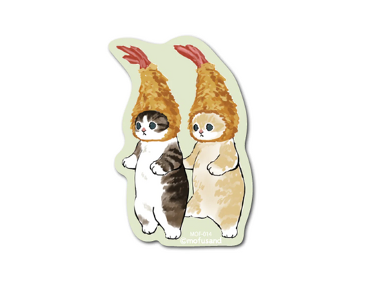 Mofusand Shrimp Hat Sticker Small