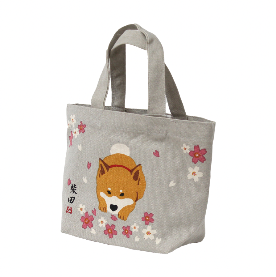 Japanese Shiba Inu Sakura Tote Bag Small